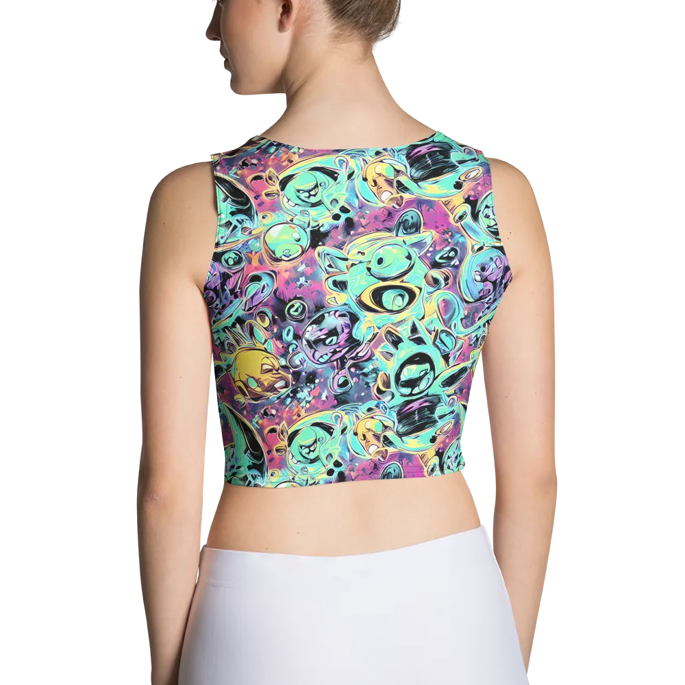 Aqua Oddity on Crop Top — Back
