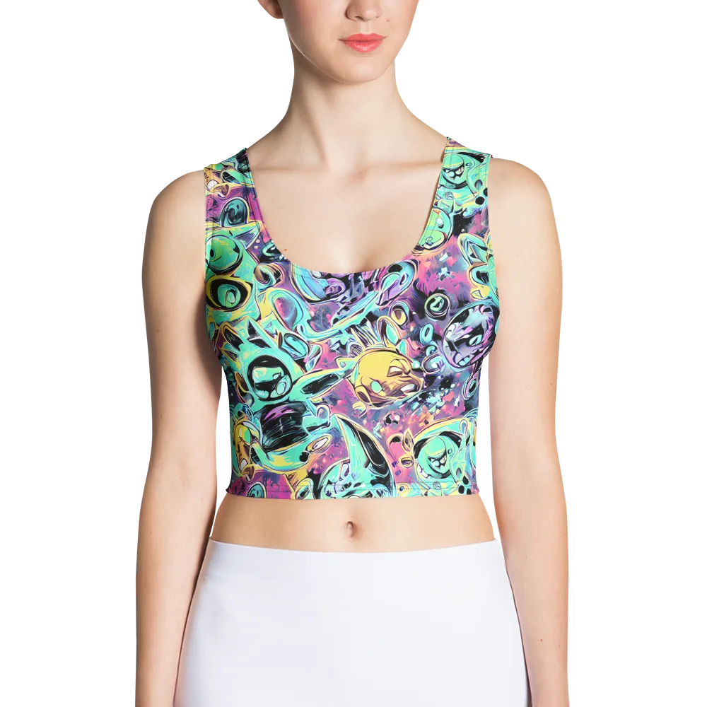 Aqua Oddity on Crop Top — Front