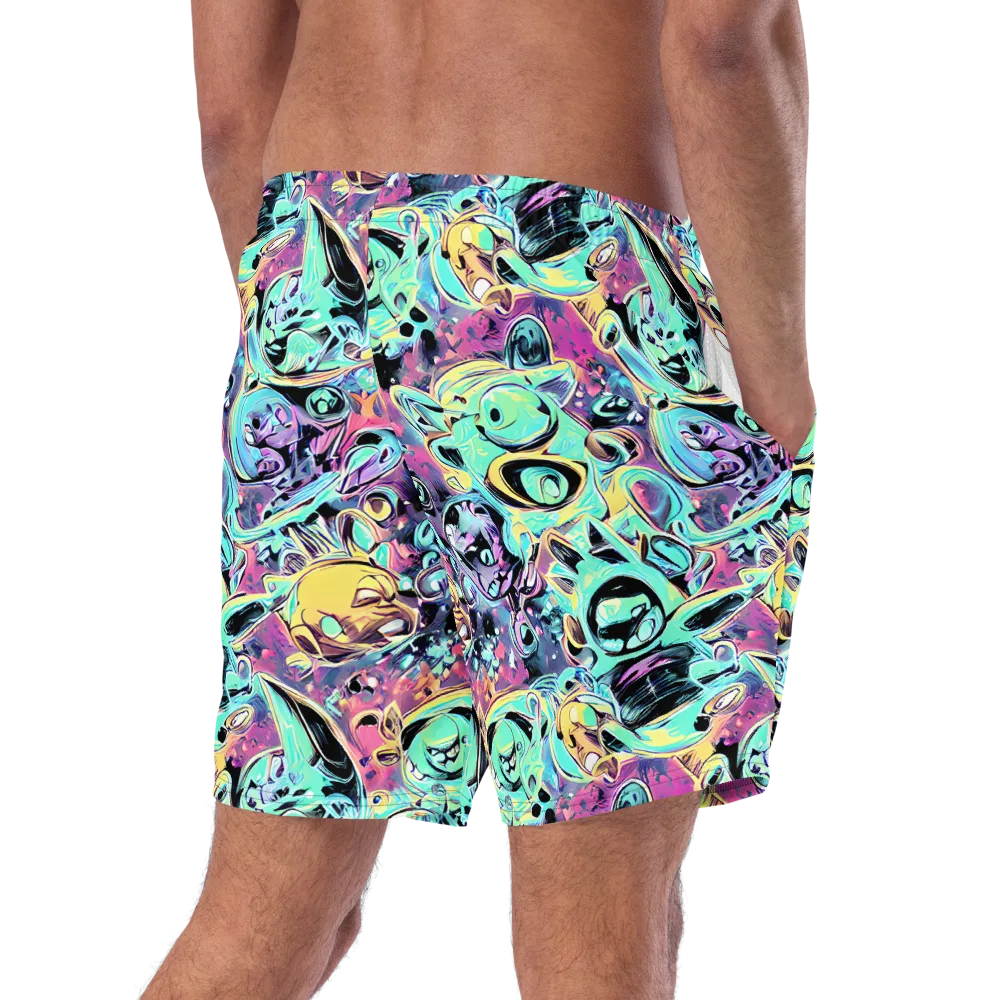 Aqua Oddity on Swim Trunks — Right Back