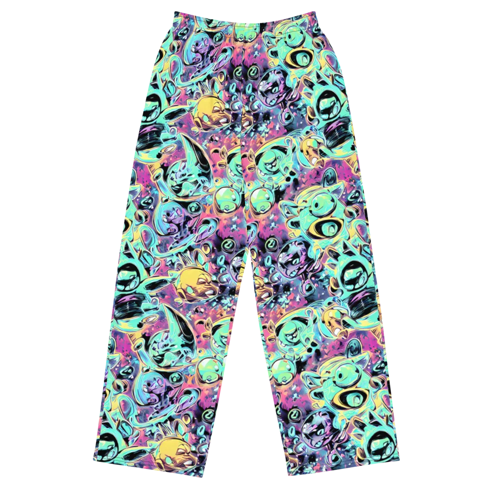 Aqua Oddity on Wide-Leg Pants — Front