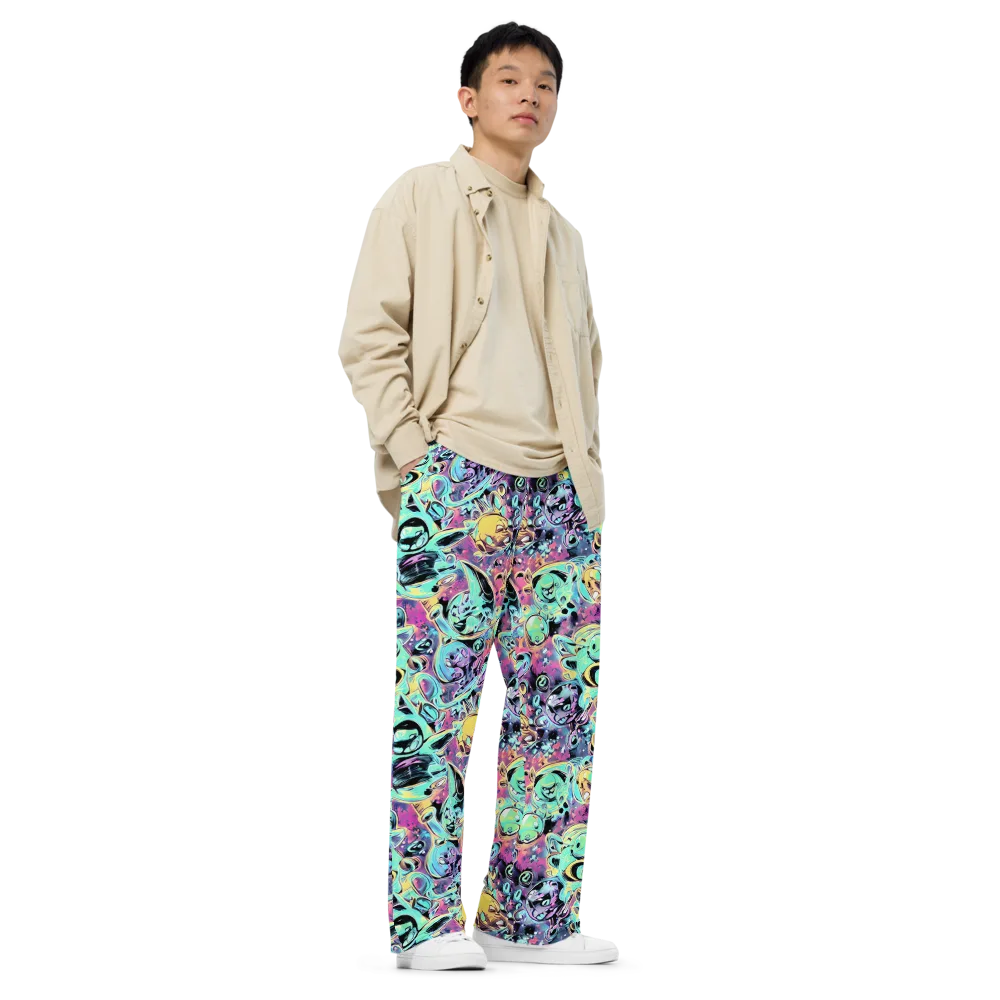 Aqua Oddity on Wide-Leg Pants — Right Front