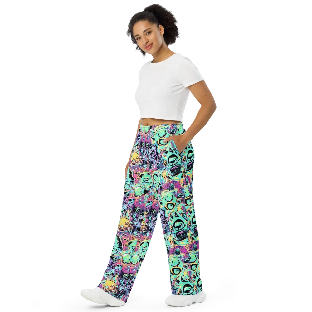 Aqua Oddity on Wide-Leg Pants — Left Front
