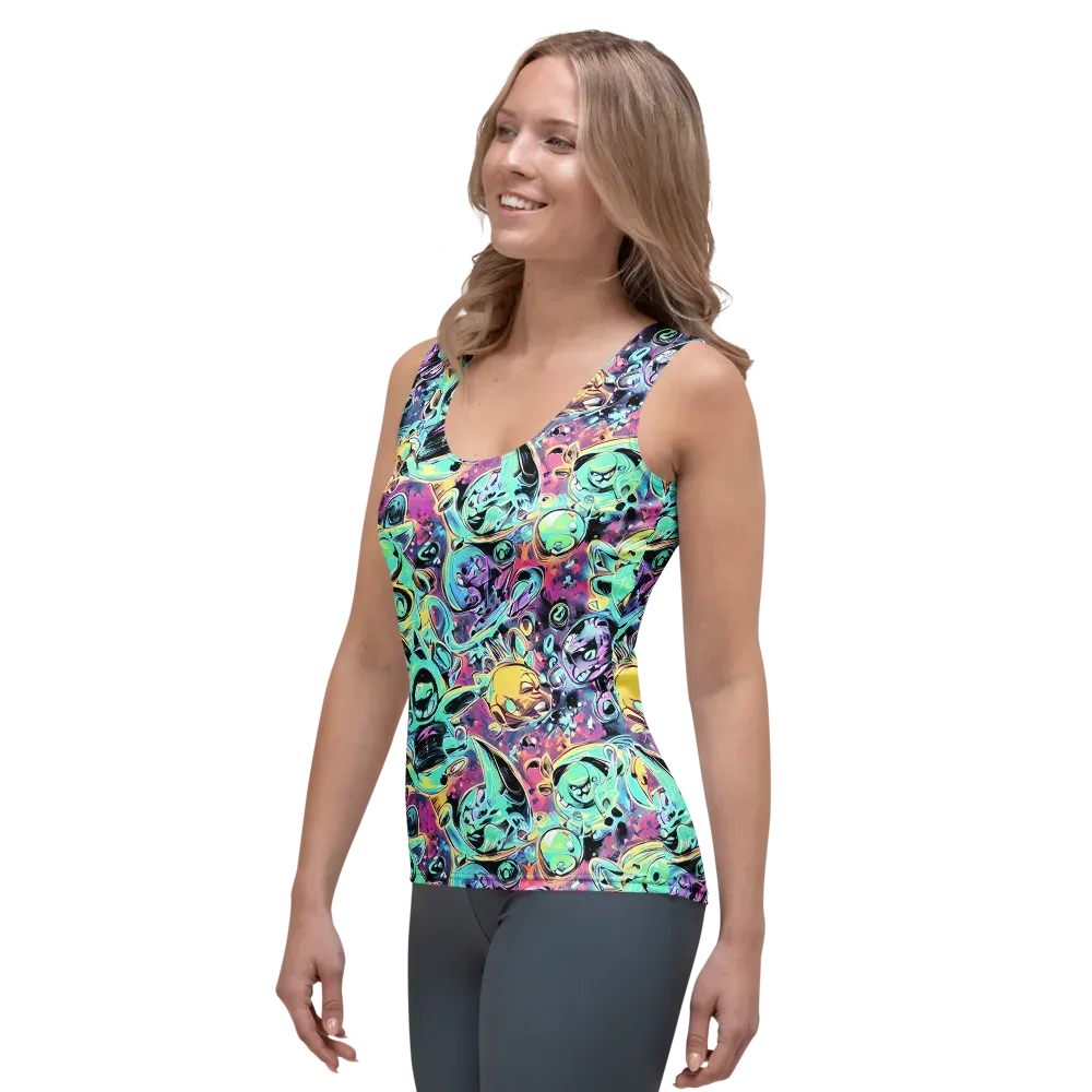 Aqua Oddity on Women's Tank Top — Left Front