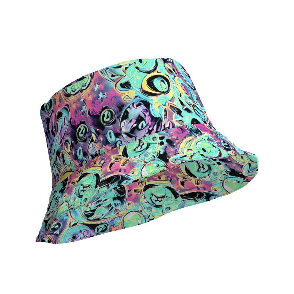 Aqua Oddity on Reversible Bucket Hat — Product details Outside