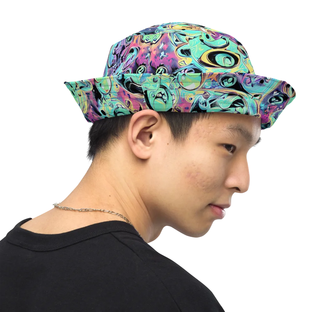 Aqua Oddity on Reversible Bucket Hat — Right Outside
