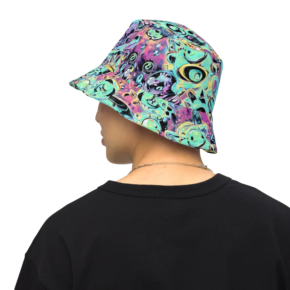 Aqua Oddity on Reversible Bucket Hat — Back Inside
