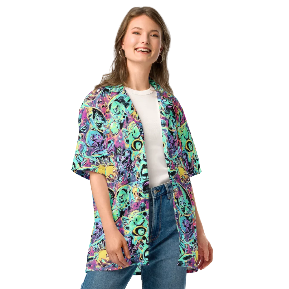 Aqua Oddity on Button Shirt — Front