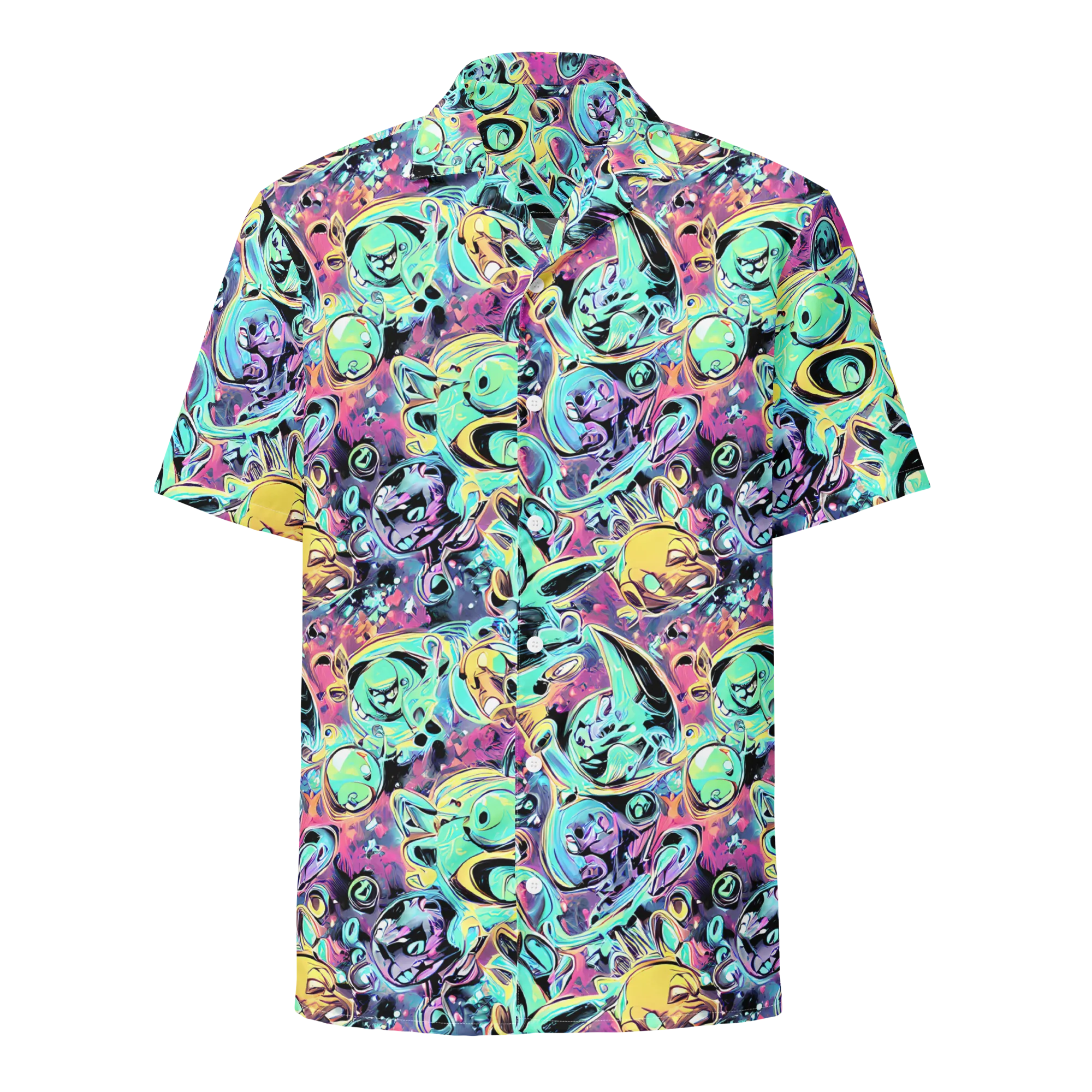 Aqua Oddity on Button Shirt — Front