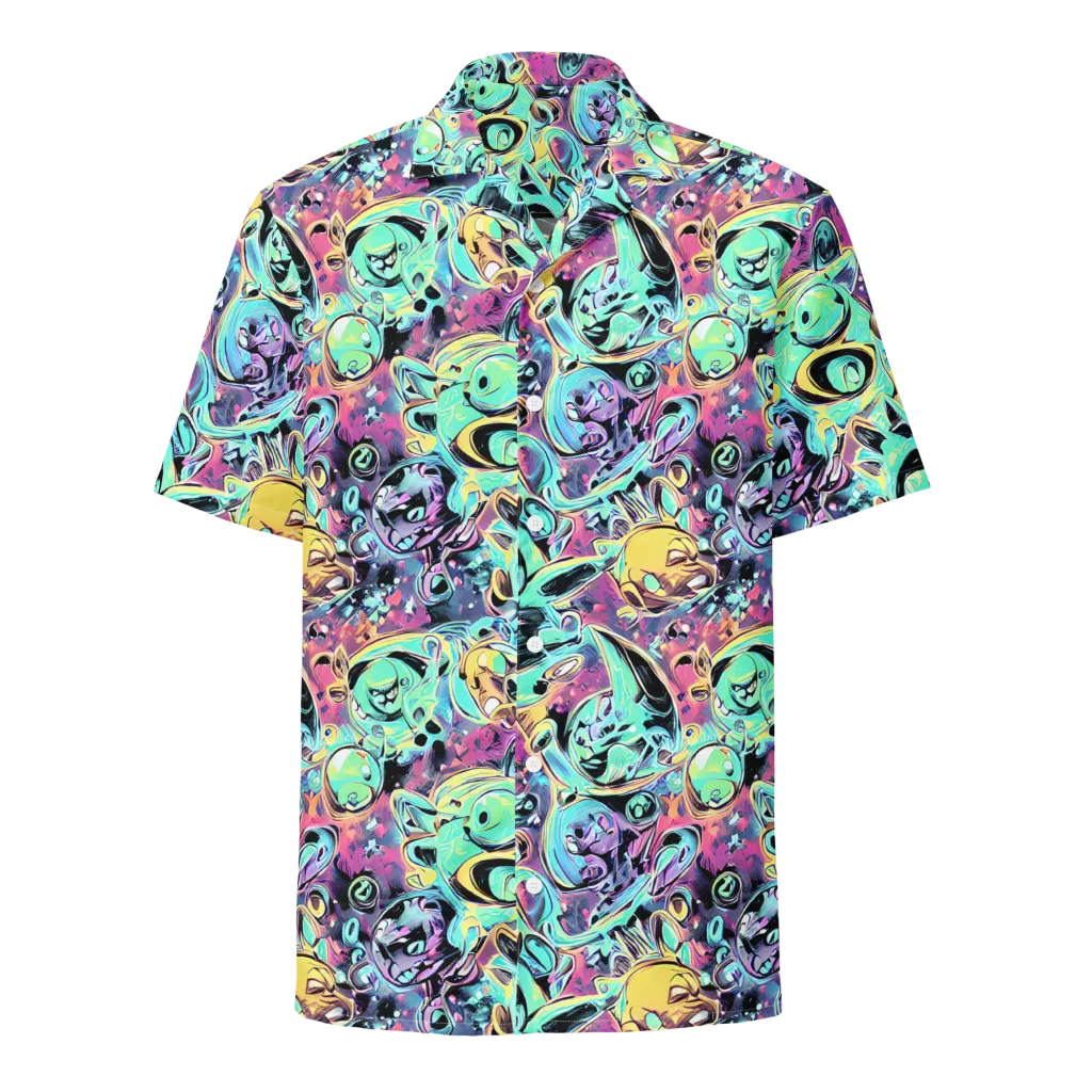 Aqua Oddity on Button Shirt — Front