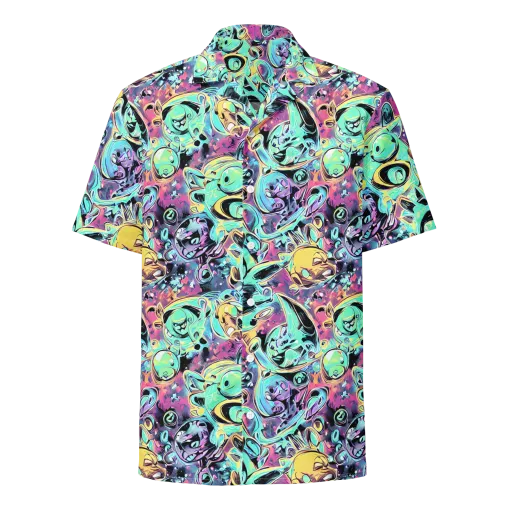 Aqua Oddity on a Button Shirt