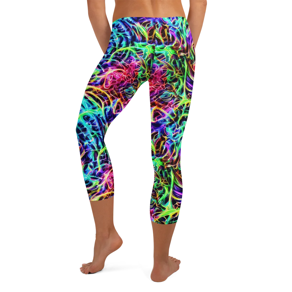 Electric Wilds on Capri Leggings — Back