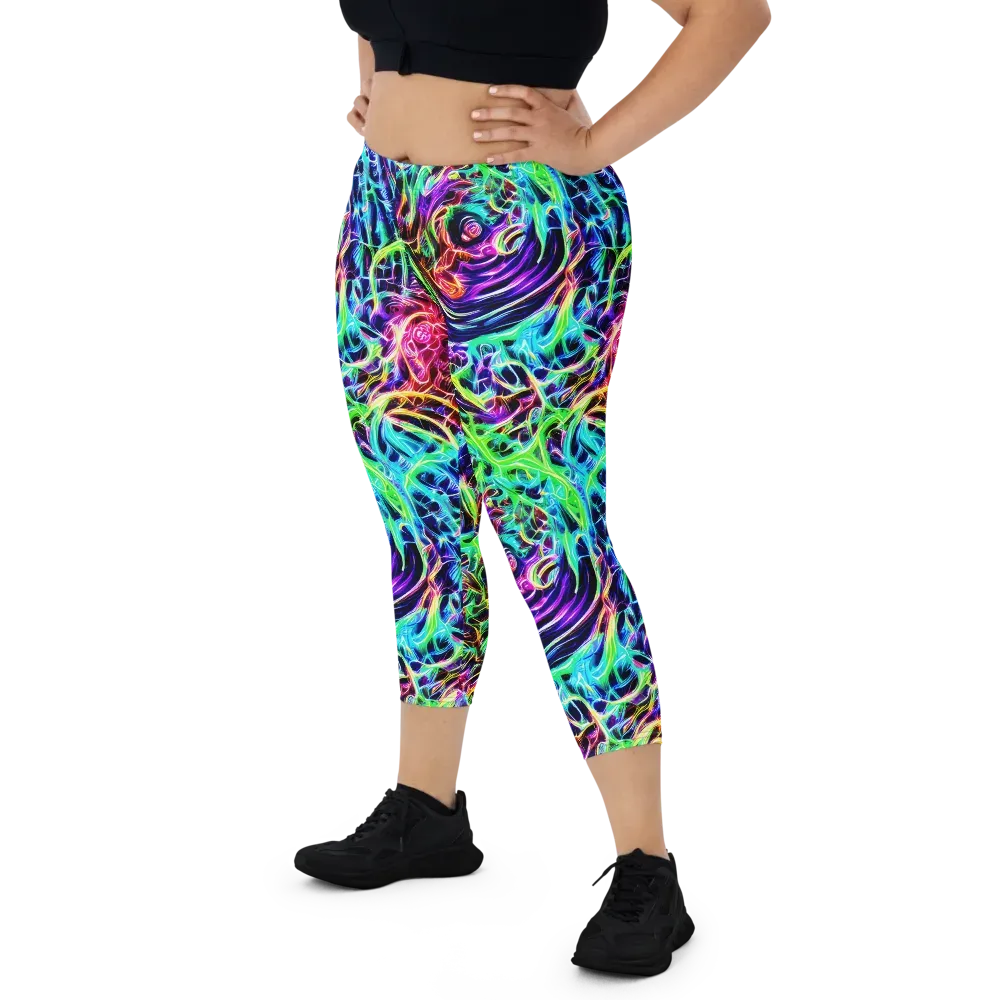 Electric Wilds on Capri Leggings — Front