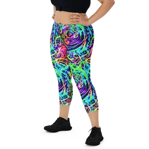 Electric Wilds on a Capri Leggings