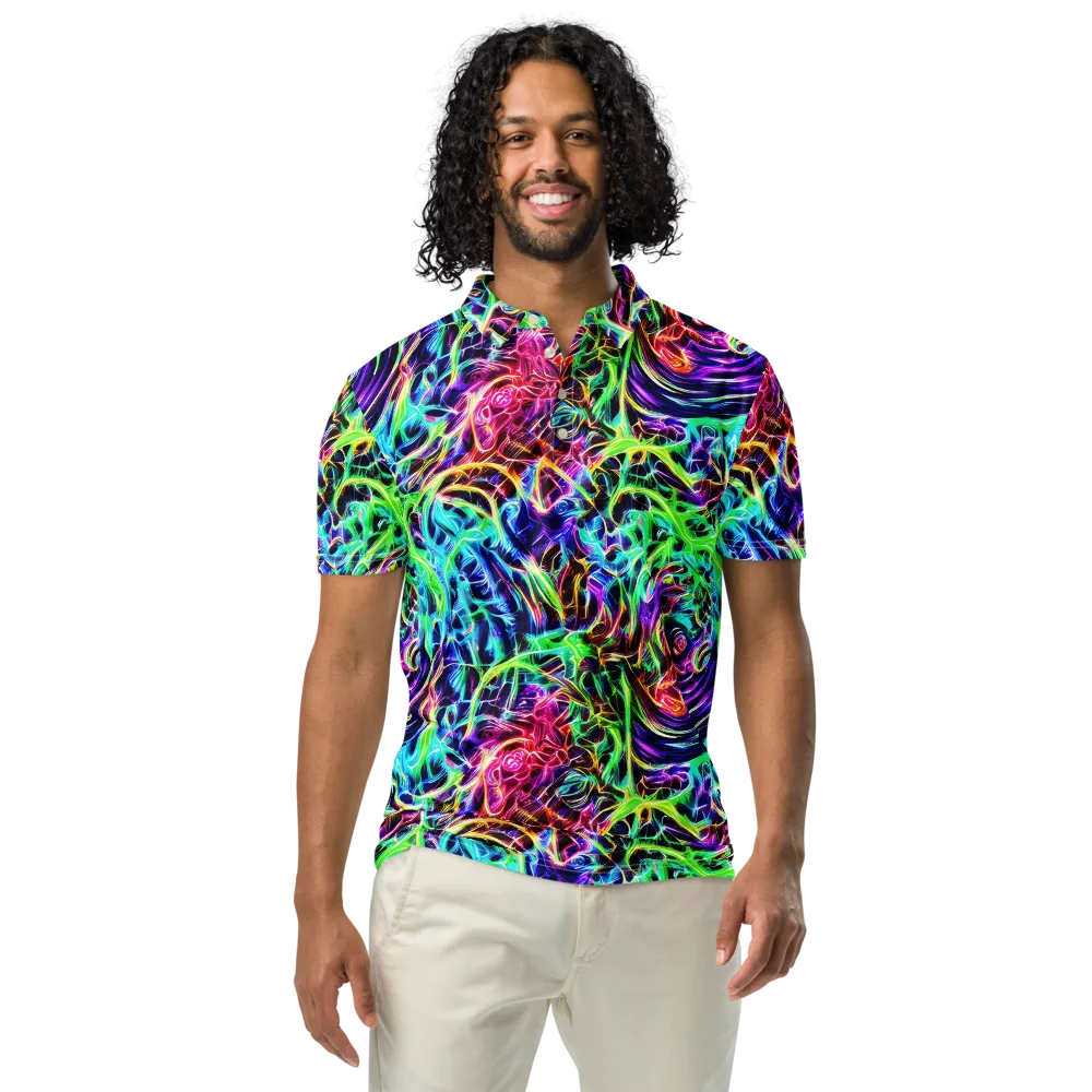 Electric Wilds on Men's Slim Fit Polo Shirt — Front