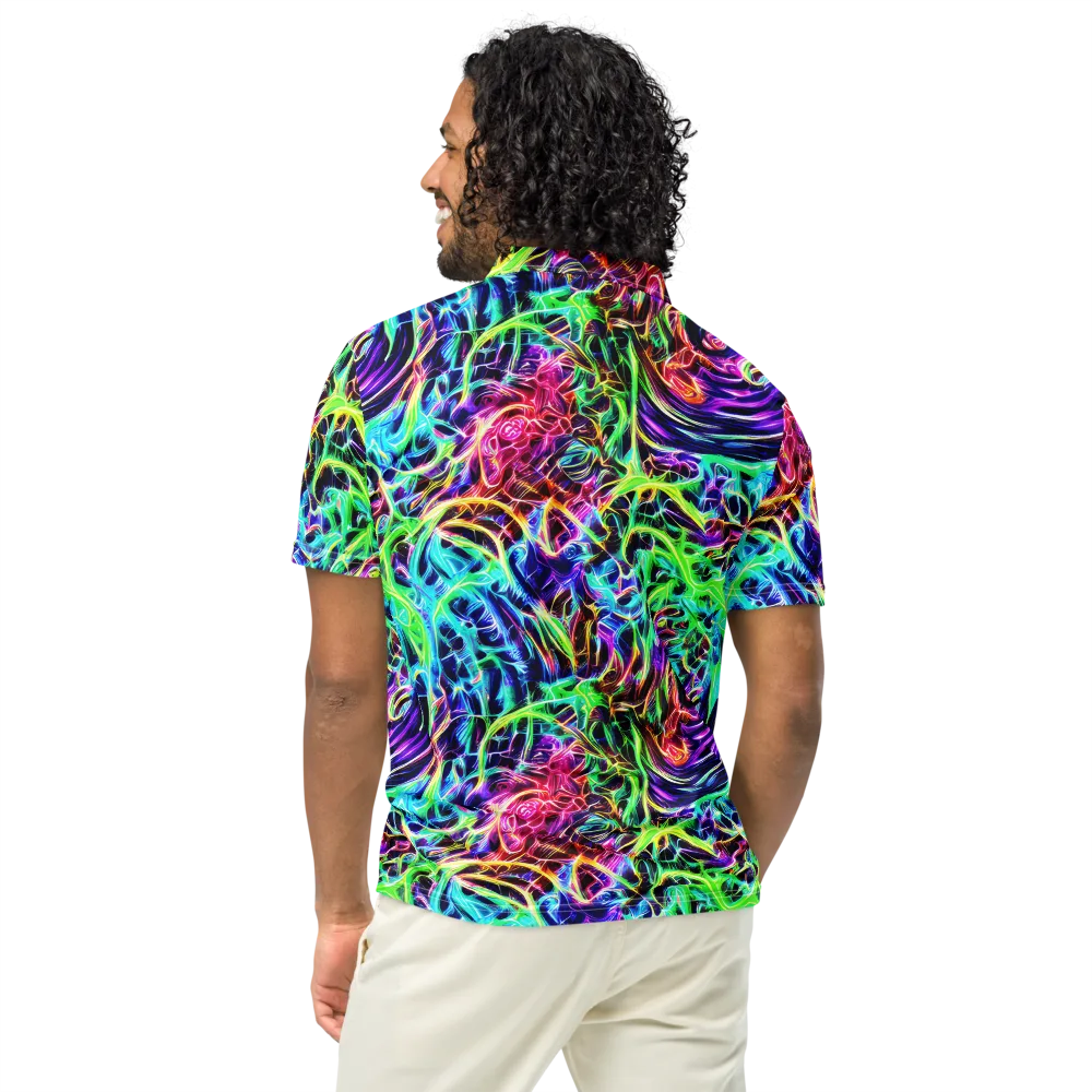 Electric Wilds on Men's Slim Fit Polo Shirt — Back