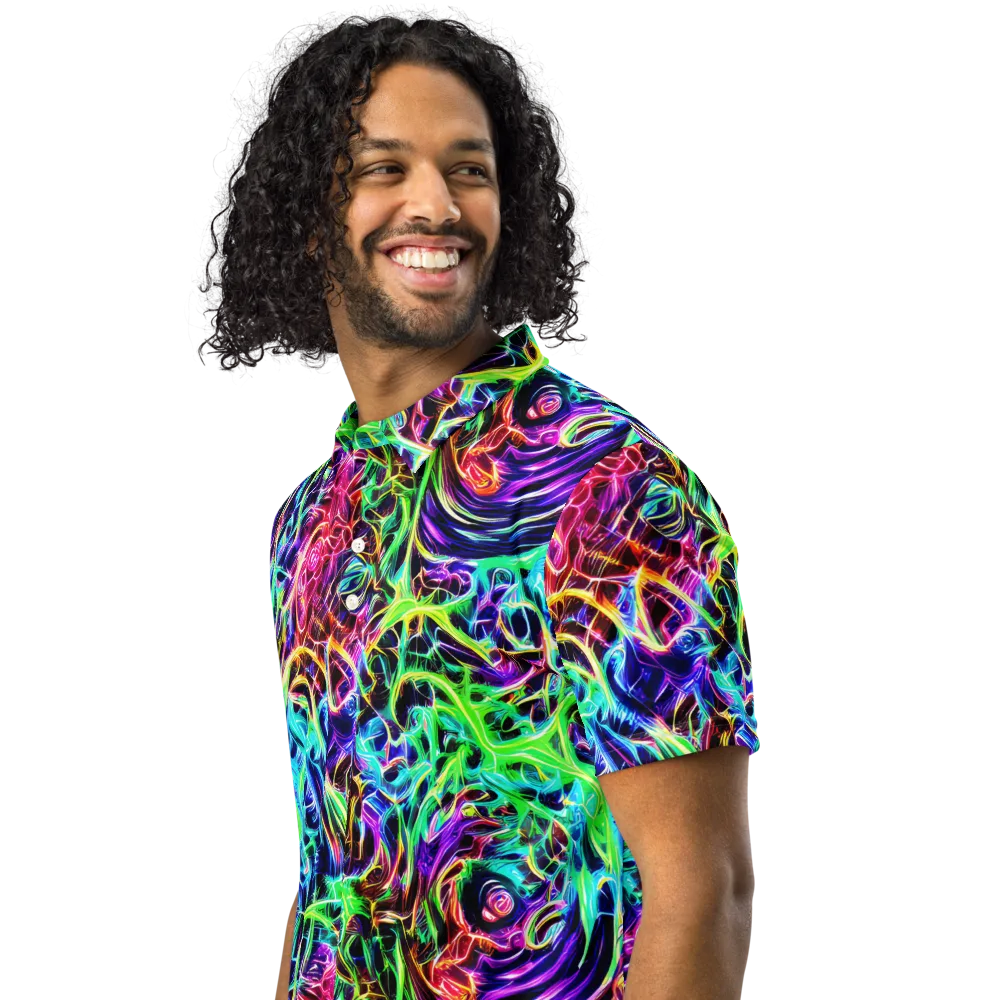 Electric Wilds on Men's Slim Fit Polo Shirt — Left Front