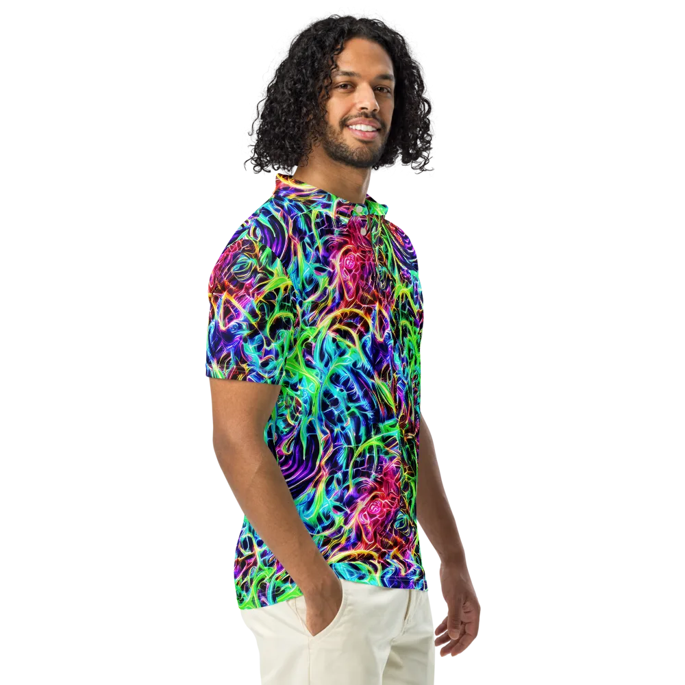 Electric Wilds on Men's Slim Fit Polo Shirt — Right Front