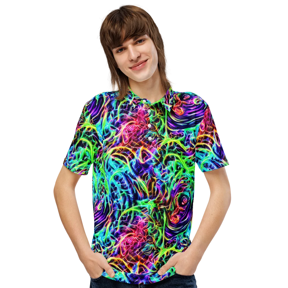 Electric Wilds on Men's Slim Fit Polo Shirt — Front