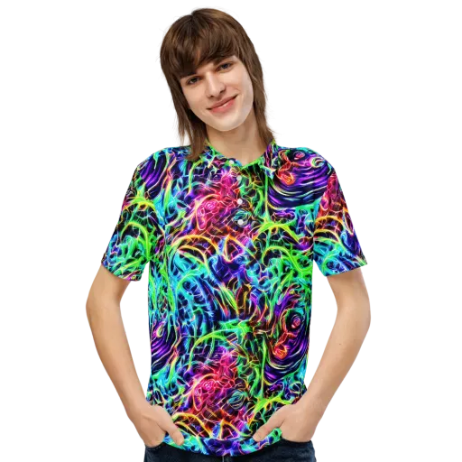 Electric Wilds on a Men's Slim Fit Polo Shirt