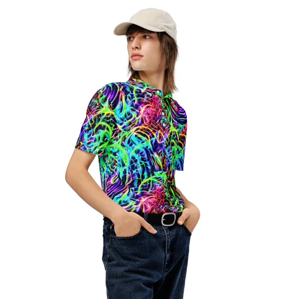 Electric Wilds on Men's Slim Fit Polo Shirt — Right Front