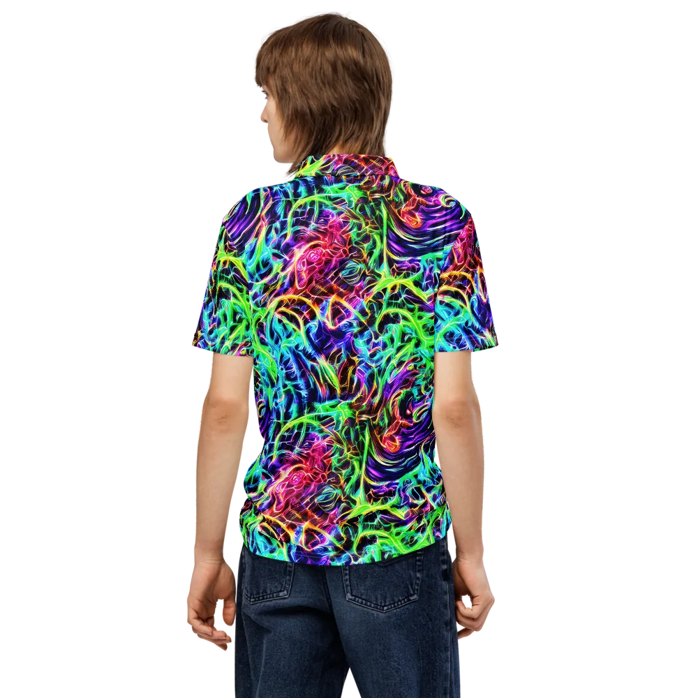 Electric Wilds on Men's Slim Fit Polo Shirt — Back
