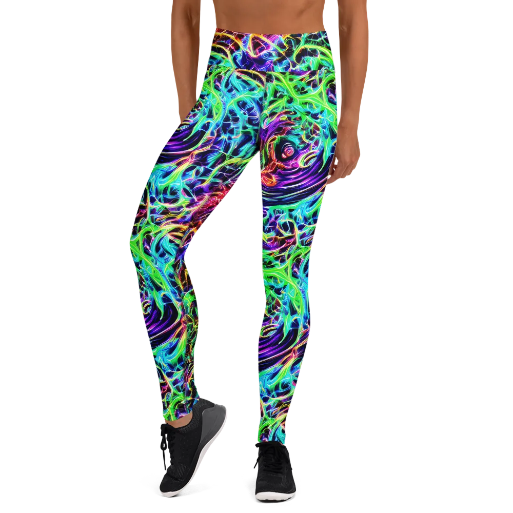 Electric Wilds on Yoga Leggings — Front
