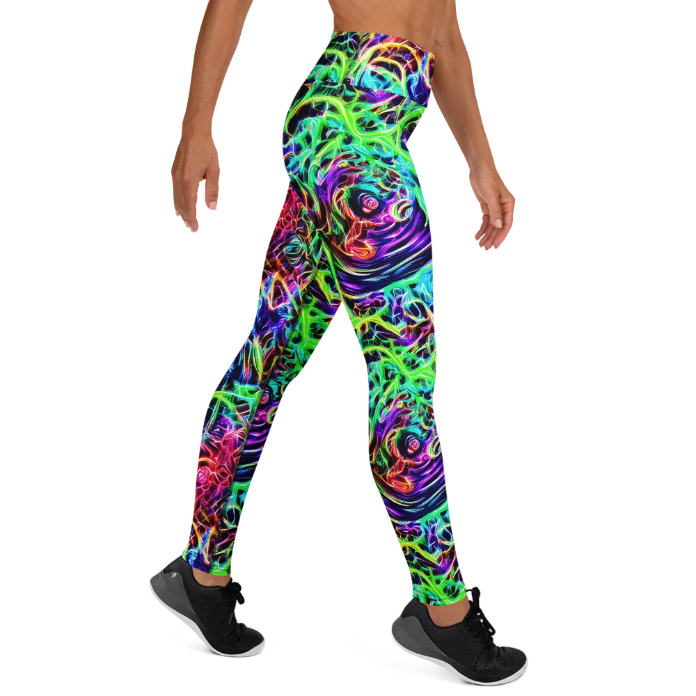 Electric Wilds on Yoga Leggings — Right