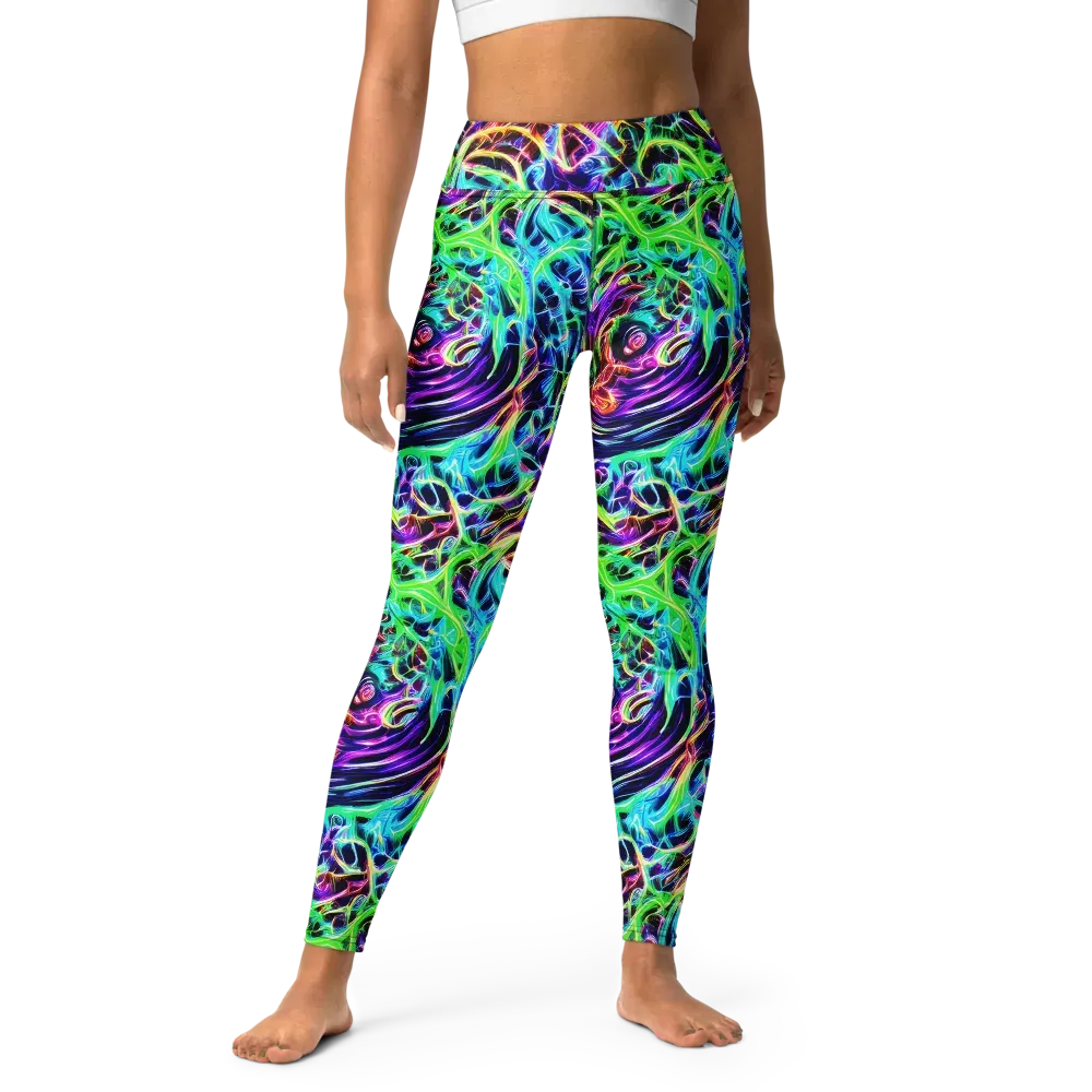 Electric Wilds on Yoga Leggings — Front