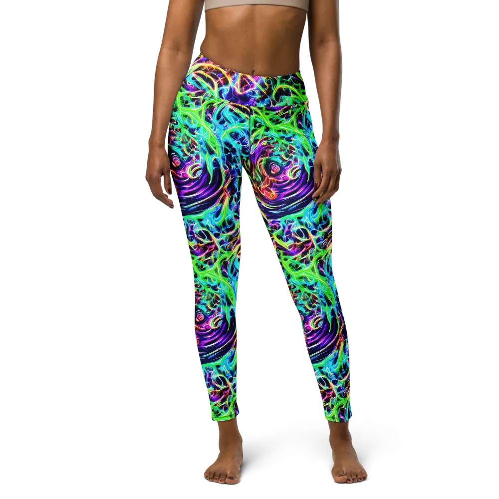 Electric Wilds on Yoga Leggings — Front