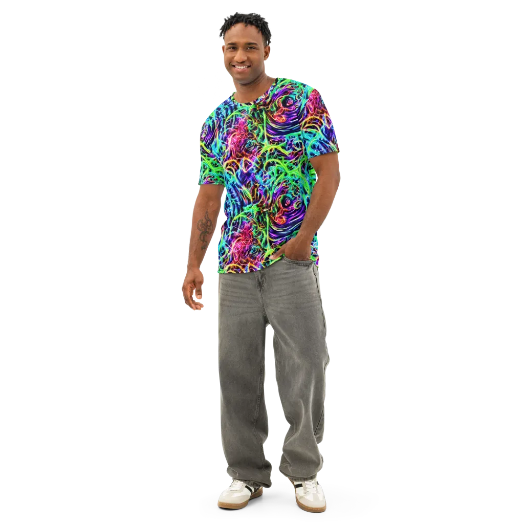Electric Wilds on Men's Cotton Crew Neck T-Shirt — Front