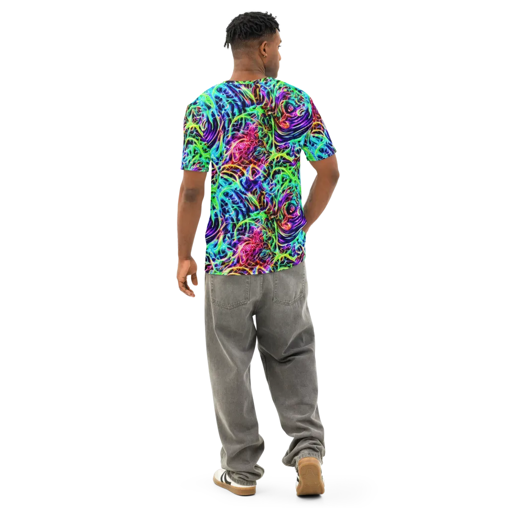 Electric Wilds on Men's Cotton Crew Neck T-Shirt — Back