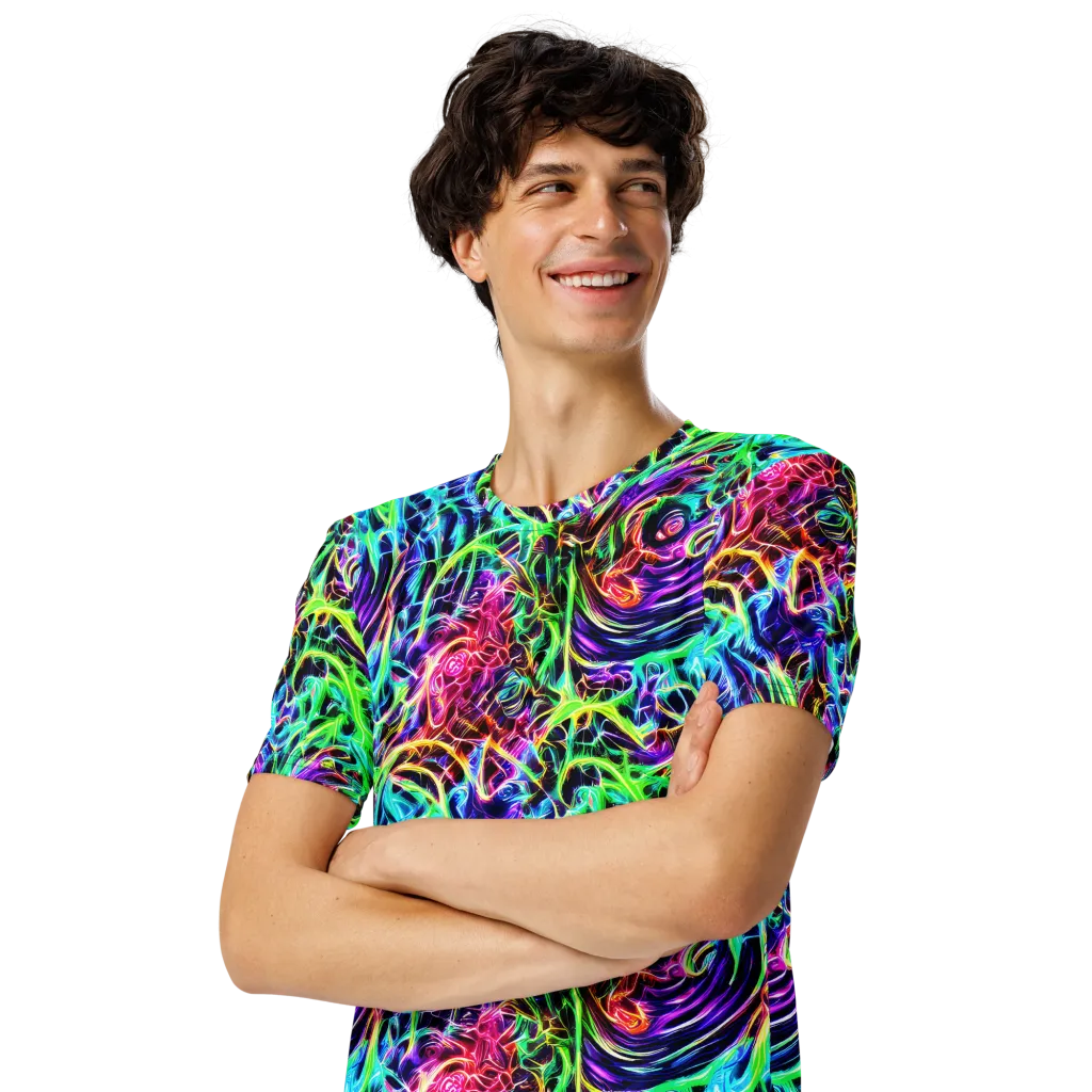 Electric Wilds on Men's Crew Neck T-Shirt — Left Front