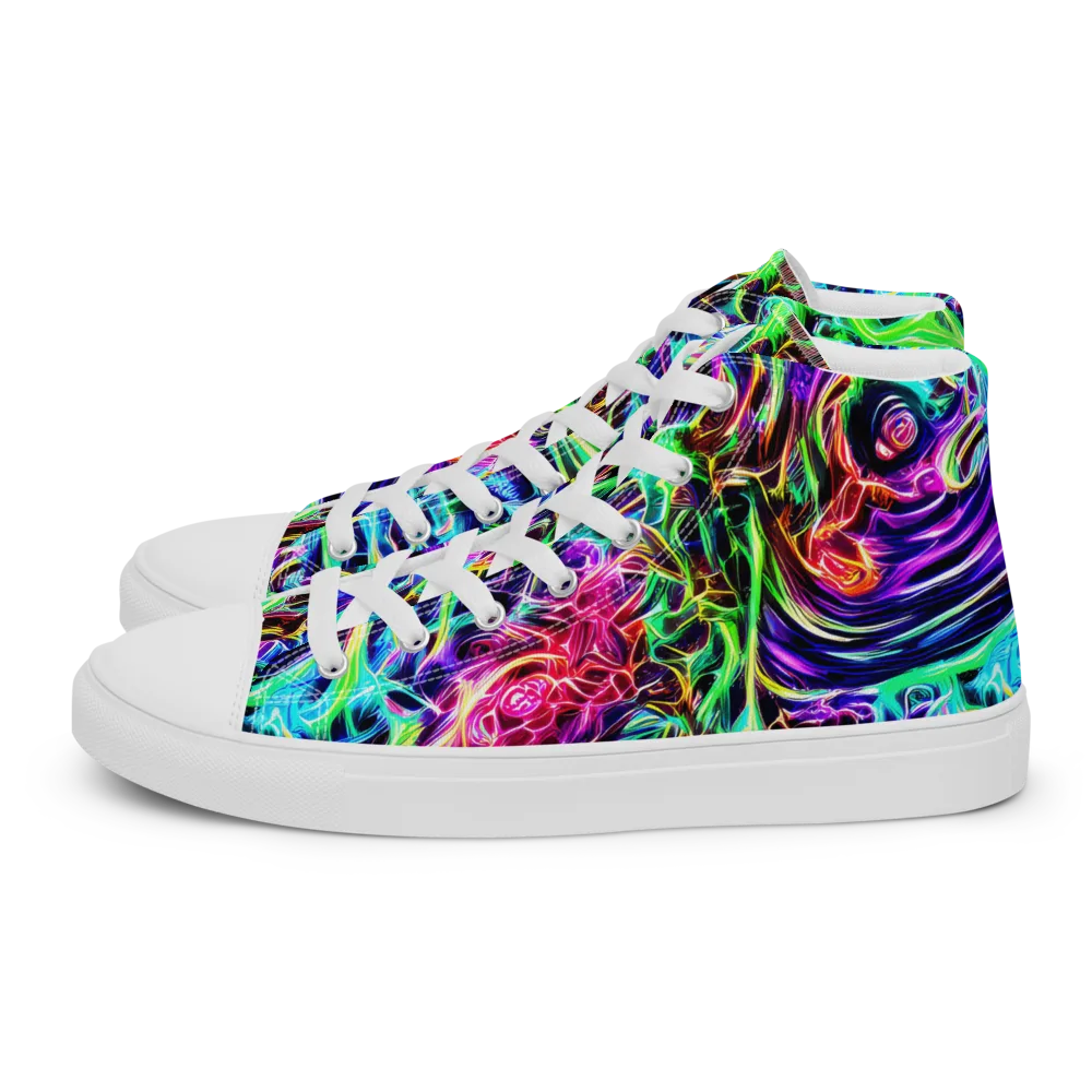 Electric Wilds on Men's High Top Canvas Shoes — Left