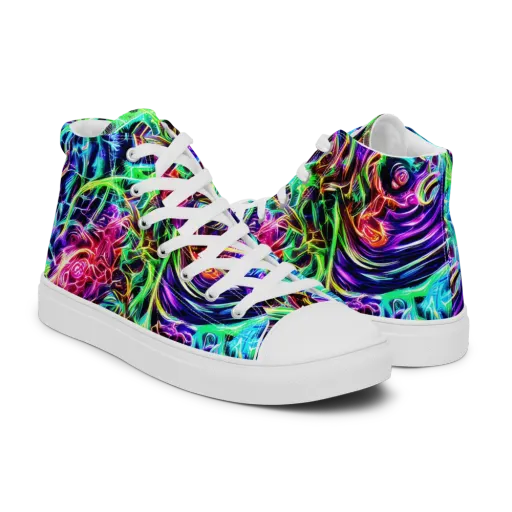 Electric Wilds on a Men's High Top Canvas Shoes