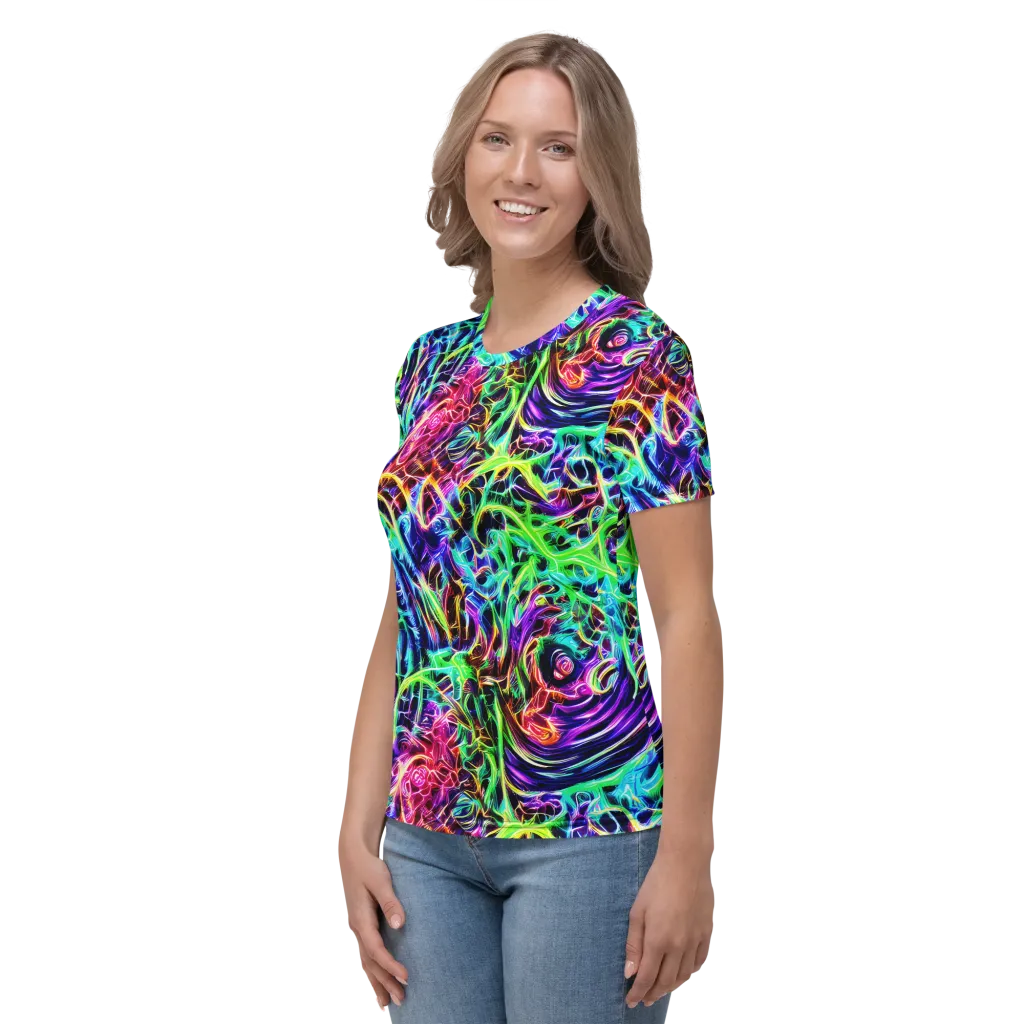 Electric Wilds on Women's Crew Neck T-Shirt — Left