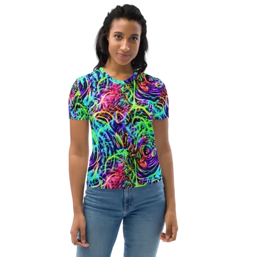 Electric Wilds on a Women's Crew Neck T-Shirt