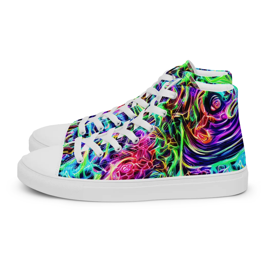 Electric Wilds on Women's High Top Canvas Shoes — Left