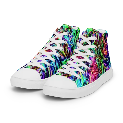 Electric Wilds on a Women's High Top Canvas Shoes