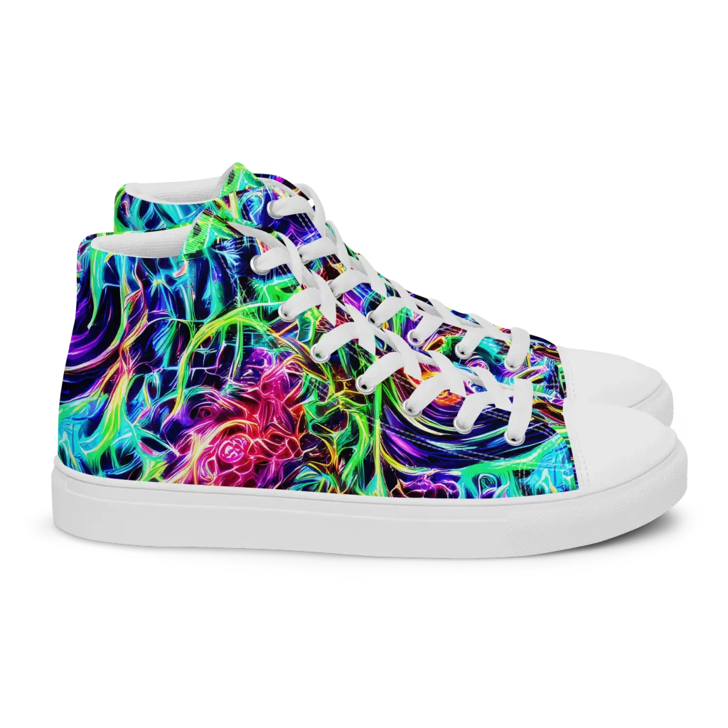 Electric Wilds on Women's High Top Canvas Shoes — Right