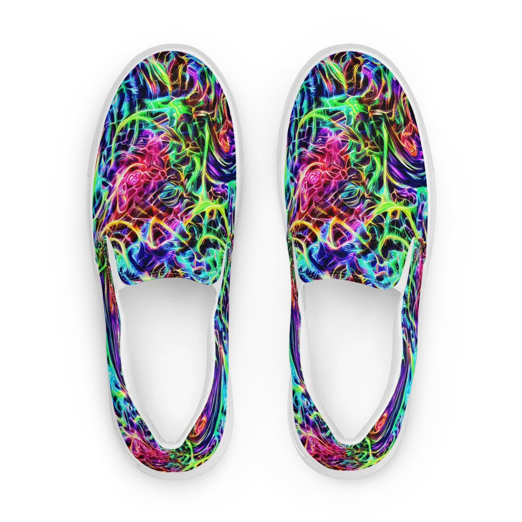 Electric Wilds on Men's Slip-On Canvas Shoes — Front