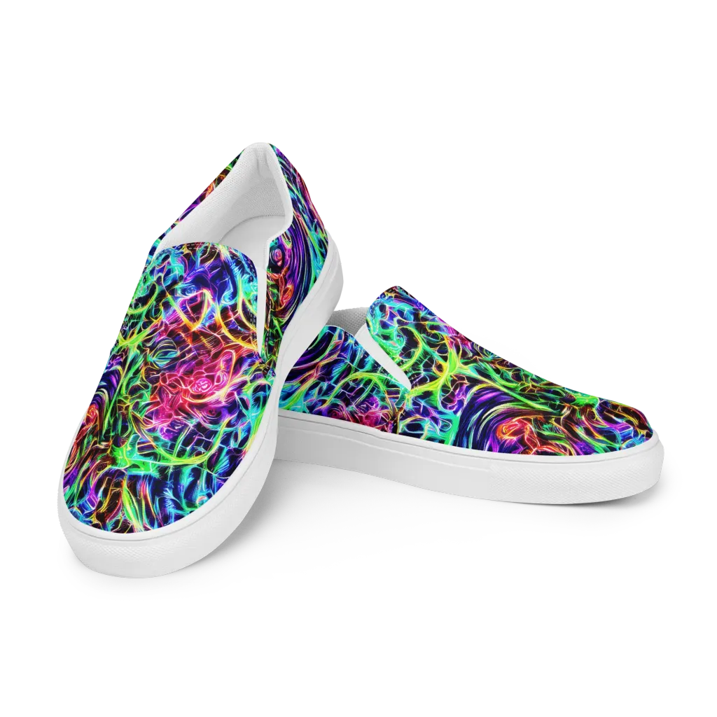 Electric Wilds on Men's Slip-On Canvas Shoes — Left Front