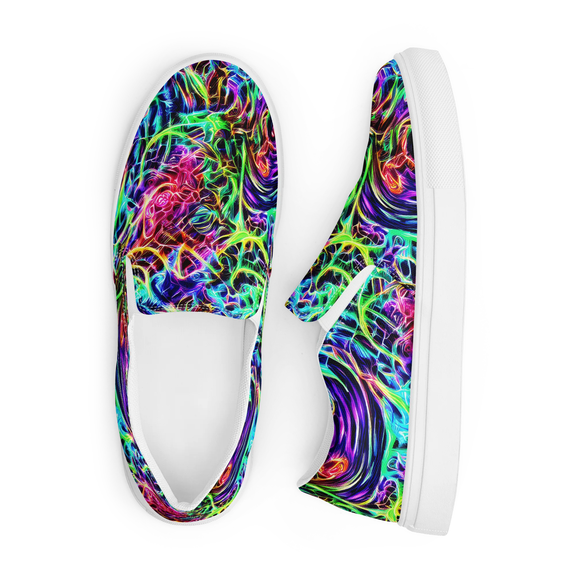 Electric Wilds on Men's Slip-On Canvas Shoes — Front