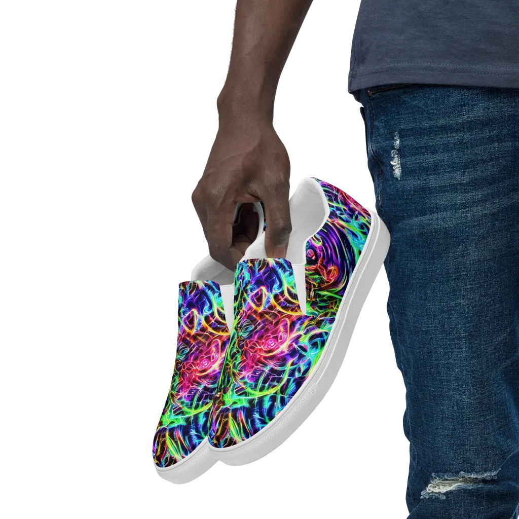 Electric Wilds on Men's Slip-On Canvas Shoes — Left Front