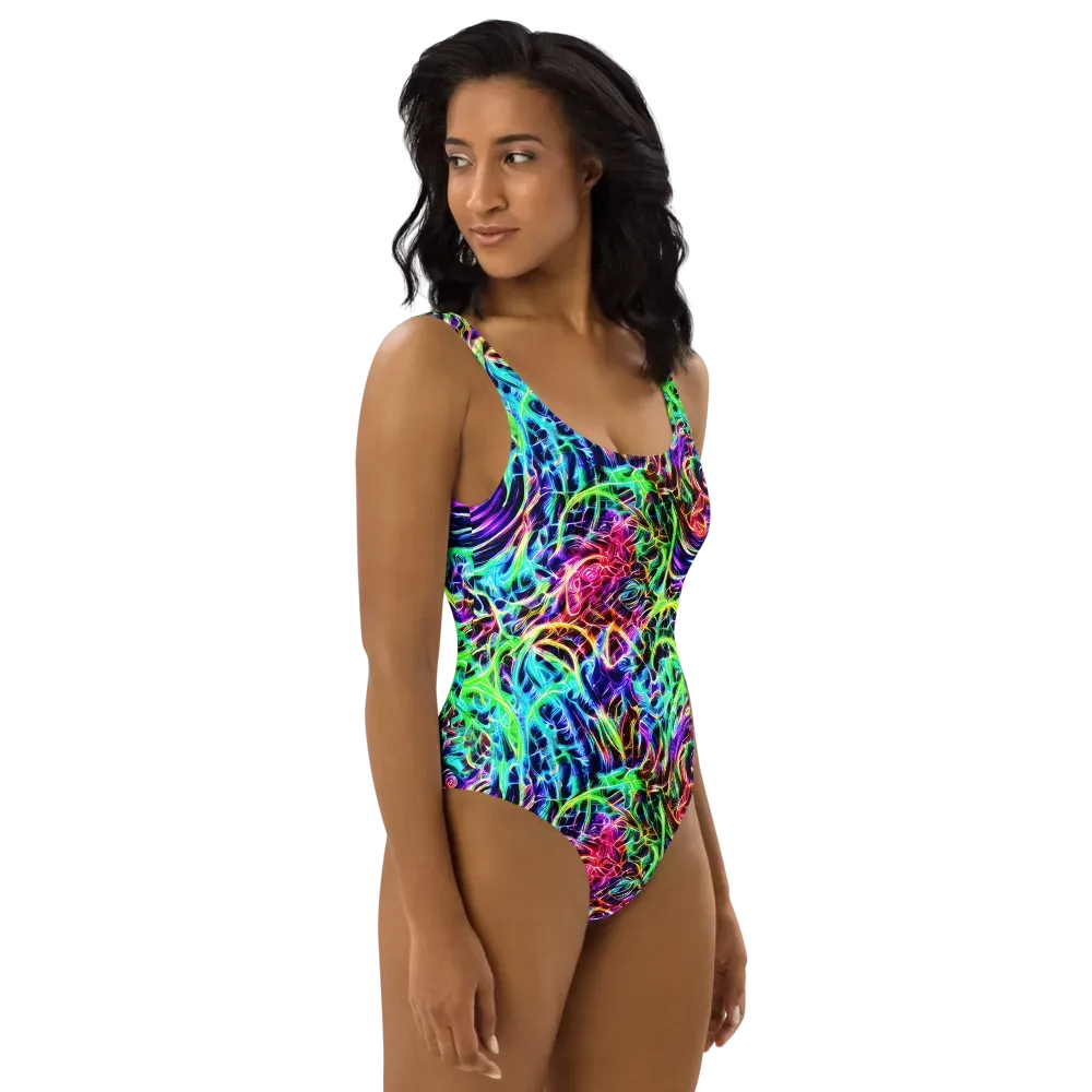 Electric Wilds on One-Piece Swimsuit — Right
