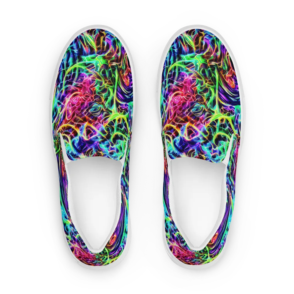 Electric Wilds on Women's Slip-On Canvas Shoes — Front