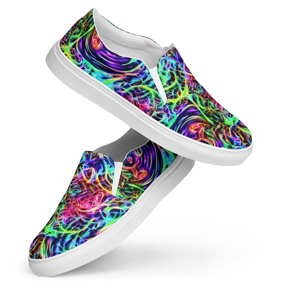 Electric Wilds on Women's Slip-On Canvas Shoes — Front