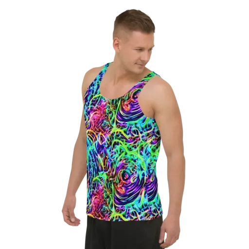 Electric Wilds on a Men's Tank Top