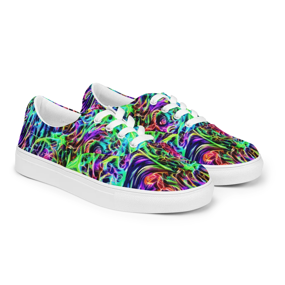 Electric Wilds on Men's Lace-Up Canvas Shoes — Right Front