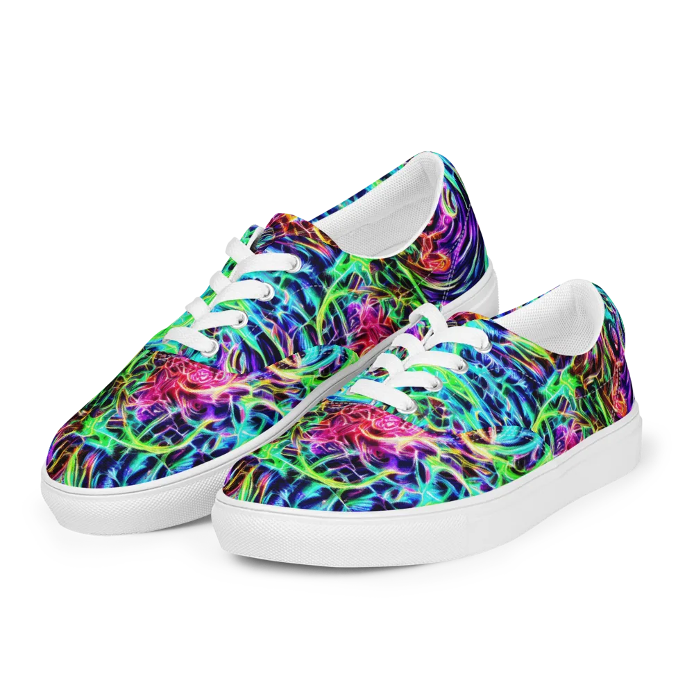Electric Wilds on Men's Lace-Up Canvas Shoes — Left Front
