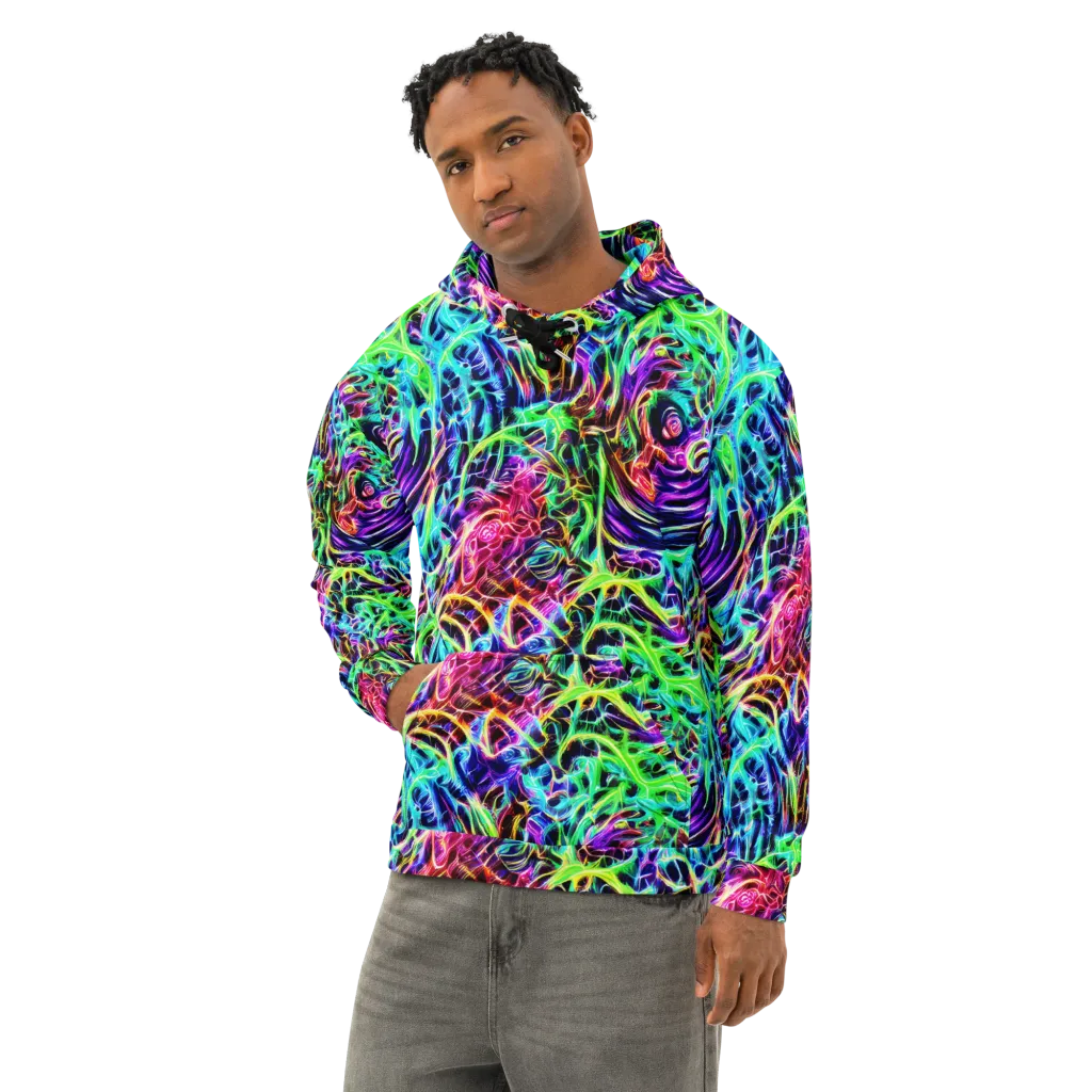 Electric Wilds on Cotton Hoodie — Left Front